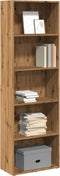 vidaXL - Boekenkast - 60x30x189 - cm - bewerkt - hout - artisanaal - eikenkleurig