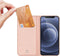 Dux Ducis - Slim bookcase hoes - Geschikt voor iPhone 13 Mini - Rose Goud