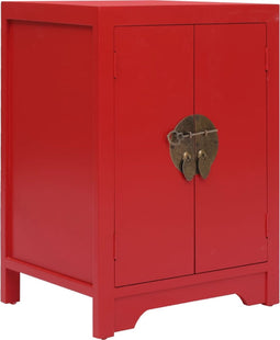 vidaXL - Nachtkastje - 38x28x52 - cm - paulowniahout - rood