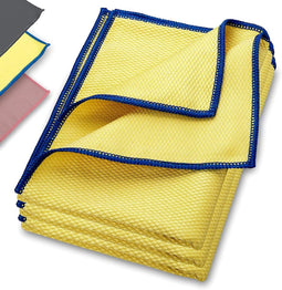 Premium microvezel glasdoek - Streeploze reiniging voor ruiten en oppervlakken - Geel (3 stuks)