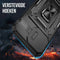 Podec iPhone 15 Pro - Anti-Shock Case Cover Hybrid Armor - Kickstand Ring - Zwart