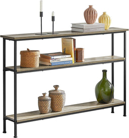 SoBuy FSB49-PZ - Consoletafel - 3 Opbergplanken - Hout/Metaal - 120x20x77 cm