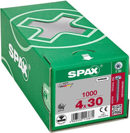 SPAX T-STAR Spaanplaatschroef CK4x30 - Voldraad - TX 20 - Verzinkt - 1000 Stuks