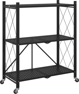 vidaXL - Opbergrek - op - wielen - 71x34x88 - cm - staal - zwart
