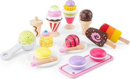 New Classic Toys® Houten IJsjes Speelgoed - 25-delige Speelset met IJsjes en Hoorntjes - Rollenspel Keukenspeelgoed (25 stuks)