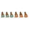 Decoratieve figuren Home ESPRIT Groen Roze Gouden Boeddha Orientaals 11 x 9 x 17 cm (6 Stuks)