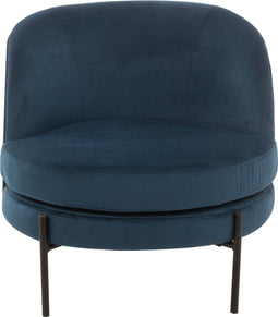 J-Line lounge Stoel Rond - textiel/metaal - blauw