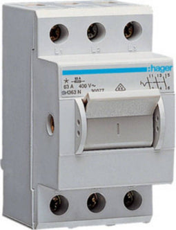 Hager SH363N Hoofdschakelaar Grijs 3-polig 63 A 230 V/AC, 400 V/AC