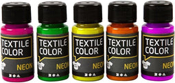 Textile Color, Diverse Kleuren, 50 ml, 5 Fles
