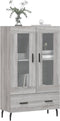 vidaXL - Hoge - kast - 69,5x31x115 - cm - bewerkt - hout - grijs - sonoma - eikenkleurig