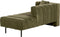 LANNILS - Chaise longue - Groen - Linkszijdig - Fluweel