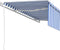 vidaXL - Luifel - automatisch - uittrekbaar - met - rolgordijn - 5x3m - blauw - en - wit