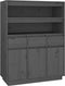 vidaXL - Hoge - kast - 89x40x116,5 - cm - massief - grenenhout - grijs