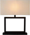 Atmooz - Tafellamp Valencienne - Slaapkamer / Woonkamer - Industrieel - Zwart en witte kap - Hoogte 51cm - Metaal