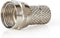Nedis F-Connector - Recht - Male - Vernikkeld - 75 Ohm - Twist-On - Diameter kabelinvoer: 5.0 mm - Zink Legering - Zilver - 25 Stuks - Polybag