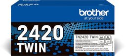 Brother toner, 3.000 pagina's, OEM TN-2420TWIN, zwart, pak van 2 stuks 2 stuks