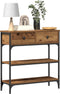 vidaXL - Console - Tafel - Oud - Hout - 72,5x25x75 - cm - Engineered - Wood - & - Staal