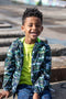 TYGO & vito - Jongens Jas - Camouflage print met neon gele voering - Maat 122/128