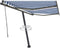 vidaXL - Luifel - automatisch - met - LED - en - windsensor - 350x250 - cm - blauw - wit