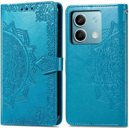 imoshion Hoesje Geschikt voor Xiaomi Redmi Note 13 (5G) Hoesje Met Pasjeshouder - imoshion Mandala Bookcase - Turquoise