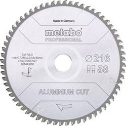 Metabo 628447000 - Cirkelzaagblad 254 x 30 x 2 mm - 72 tanden - Perfect voor aluminium (1 stuk)