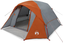 vidaXL - Tent - 4-persoons - waterdicht - grijs - en - oranje