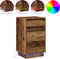 vidaXL - Nachtkastje - met - LED - in - Oud - Hout - - - 39x34.5x65 - cm - - - Kunststof