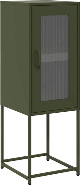 vidaXL - Dressoir - 36x39x107 - cm - koudgewalst - staal - olijfgroen