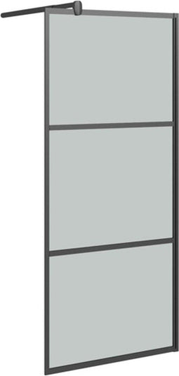 vidaXL - Inloopdouchewand - 80x195 - cm - donker - ESG-glas - zwart