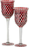 J-Line Kaarshouder Op Voet Mozaïek Glas Rood/Wit Large