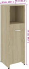 vidaXL - Badkamerkast - 30x30x95 - cm - bewerkt - hout - sonoma - eikenkleurig