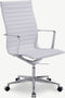 Furnicher Akira bureaustoel - PU-leren zitting - Chroom frame - In hoogte verstelbaar - Draaibaar - Wit