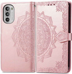 iMoshion Hoesje Geschikt voor Motorola Moto G82 / Moto G52 Hoesje Met Pasjeshouder - iMoshion Mandala Bookcase - Rosé Goud