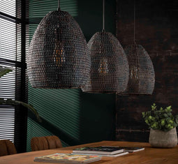 3L Armor ovaal Hanglamp - excl led lampen - E27 - Donker Bruin