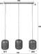 3L Etch Hanglamp - excl led lampen - E27 - Oud Zilver