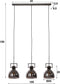 3L Industry chromed glass Hanglamp - excl led lampen - E27 - Zilver ; Grijs