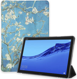 iMoshion Tablet Hoes Geschikt voor Huawei MediaPad M5 Lite 10.1 inch - iMoshion Design Trifold Bookcase - Groen / Meerkleurig /Green Plant