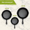 HI NATURE™ Koekenpannen - Gietijzeren Pannenset 3 - Skillet Cast Iron - Pannen Incl Siliconen Handvaten - Hapjespan - Bakpannensets - BBQ & Induct