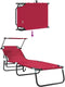 vidaXL - Vouwbare - Ligbed - met - Luifel - Rood - 600D - Oxford - Stof