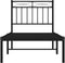 vidaXL - Bedframe - met - hoofdbord - metaal - zwart - 80x200 - cm