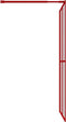 vidaXL - Inloopdouchewand - transparant - 118x195 - cm - ESG-glas - rood