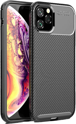 iMoshion Hoesje Geschikt voor iPhone 11 Pro Max Hoesje Siliconen - iMoshion Carbon Softcase Backcover - Zwart