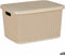 Opbergbak Met Deksel Beige Plastic 19 L 28 X 22 X 39 Cm (12 Stuks)