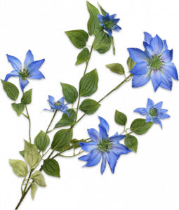 Silk-ka Kunstbloem Nepbloem Zijden bloem Clematis Tak Blauw 139146