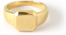 Orelia ORE25164ML - Zegelring - Afgeschuind vierkant 1cm - Goudkleurig - Maat 16.00 mm