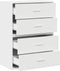 vidaXL - Kasten - met - 2 - lades - 2 - st - 60x31x40 - cm - bewerkt - hout - wit