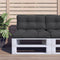 vidaXL - Palletkussen - 70x40x12 - cm - stof - zwart