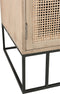 J-Line Ingang Geweven Riet bank - hout & metaal - naturel & beige - woonaccessoires