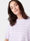 Wrangler Dames T-shirt - Oversized - Katoen - Lavendel met witte strepen - M (5401019147390)