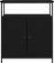 vidaXL - Dressoir - Zwart - Eiken - 70x30x80 - cm - Geengineerd - Hout